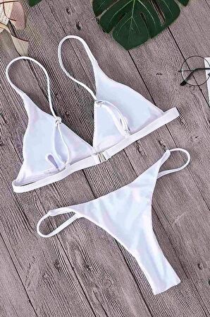 Angelsin Üçgen Bikini Üstü Beyaz