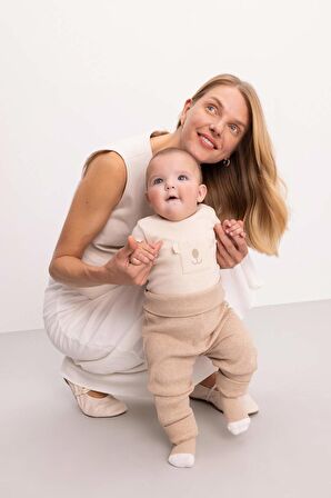DeFacto Erkek Bebek Çıtçıtlı Kısa Kollu Body Alt Fular Fitilli Kaşkorse 3'lü Takım C5081A524SMBG745