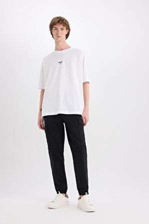 Regular Gabardin Jogger Pantolon Kargo Cepli Beli Paçası Lastikli