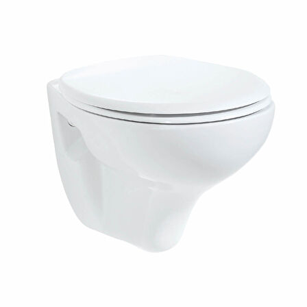 Creavit Perla Asma Klozet TP320 + Çınar Thermoplast Yavaş Kapanan Klozet Kapağı KC0703.03 CRV.SET0010.004