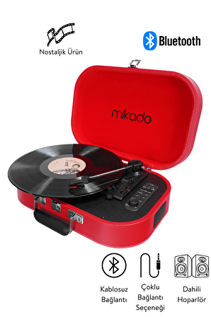 Mikado Nostalgia MN-101 Pikap Kırmızı Usb+RCA+Bluetooth Destekli Müzik Kutusu