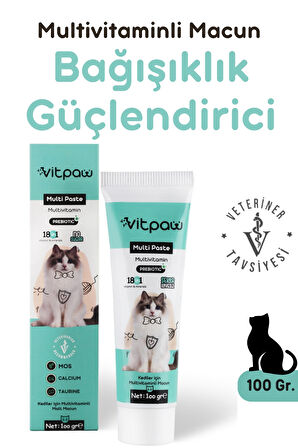 Multi Paste 100 Gr.(KEDİLER İÇİN BAĞIŞIKLIK GÜCLENDİRİCİ VE TÜY YUMAĞI ÖNLEYİCİ MULTİVİTAMİN)