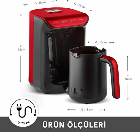 Karaca Hatır Köz Sütlü Türk Kahve Makinesi Imperial Red