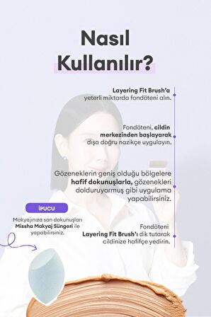 Özel Kesim Çok Fonksiyonlu Fondöten Fırçası Layering Fit Face Brush