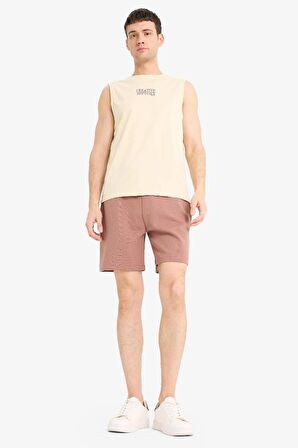 DeFacto Beli Bağcıklı Cepli Basic Düz Şort E2616AX25SMBN307