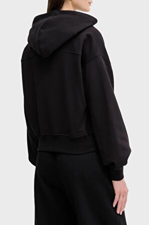Calvin Klein Jeans A- FRENCH TERRY BADGE LOGO FZ HO Kadın Siyah Sweatshirt LV047C216G-UB1