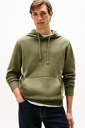 Erkek ESSENTIAL Nakışlı Logo Kapüşonlu Sweatshirt - Yeşil | XL