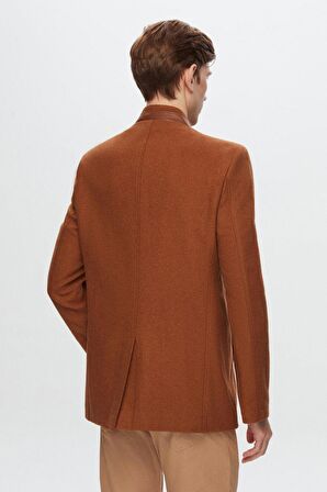 Ds Damat Regular Fit Camel Dik Yaka Kaşe Kaban 1HCK78ORT5033