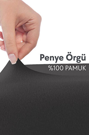 Calmera Home Tek Kişilik %100 Pamuk Penye Lastikli Çarşaf - 100 x 200 cm Antrasit