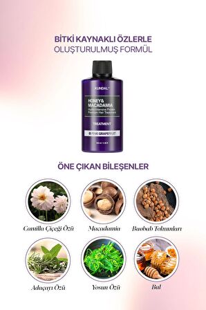 Protein Destekli Besleyici Saç Kremi Kundal Honey&Macadamia Protein Treatment 100ml(Pink Grapefruit)
