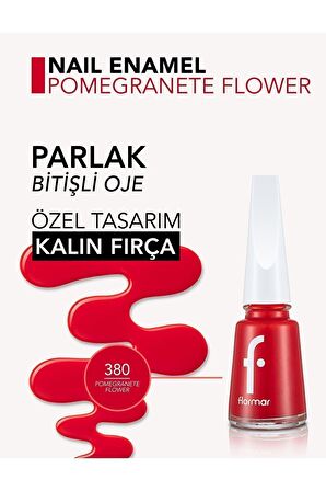 Flormar Parlak Oje (KIRMIZI) - Nail Enamel - 380 Pomegranate Flower - 8682536035958
