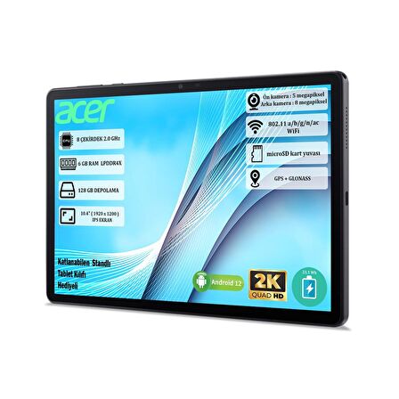 Acer Iconia P10-11 6 GB Ram 128 GB 10.4" (1200 x 2000 ) IPS Android Tablet NT.LG1EY.001