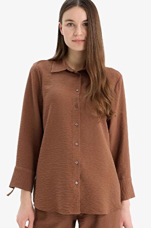 Regular Fit Basic Düz Uzun Kollu Gömlek