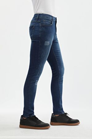 Koyu Lacivert Straight Fit Jean Pantolon Erkek