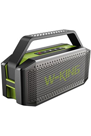 W-KING D9-1 Bluetooth Hoparlör 100W Boombox 40S Dinleme IPX6 Kablosuz Stereo TWS Ses Bombası Yeşil