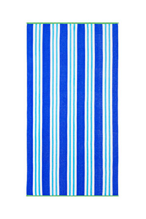 Özdilek Cannes Stripe Blue Kadife Plaj Havlusu 86x162 cm