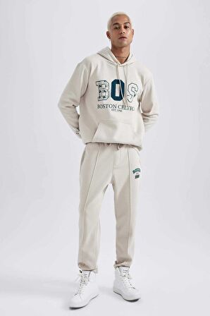 DeFactoFit NBA Boston Celtics Standart Fit Kapüşonlu Kalın Sweatshirt A9682AX23WNGR435