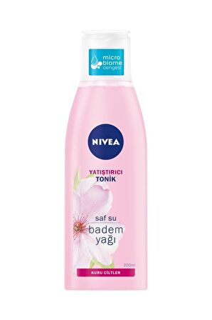 Nivea Yatıştırıcı Tonik 200ml, Kir Ve Makyaj Kalıntılarını Temizler, Nemlendirici, Badem Yağı, Kuru Cilt