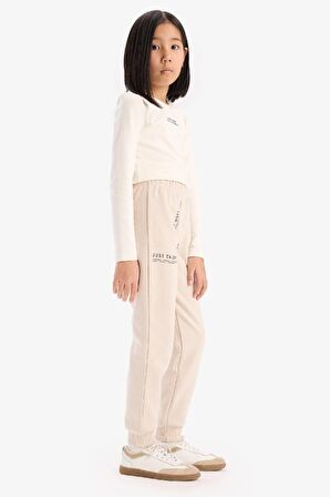 DeFacto Kız Çocuk Baskılı Beli Paçası Lastikli Jogger Eşofman Altı D7012A824WNBG186