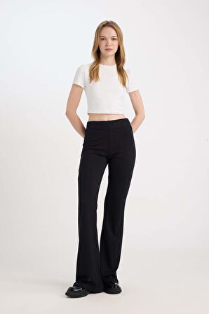 DeFacto Flare Fit Düz Paça Uzun Boy Pantolon D7452AX24AUBK81
