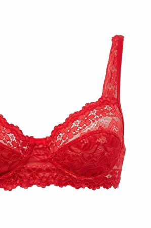DeFacto Telli Dantelli Kırmızı Tişört Bra-Fall in Love E2306AX24AURD117