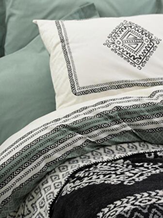 Cotton Box Çift Kişilik Battaniyeli Nevresim Takımı Hardy Yeşil
