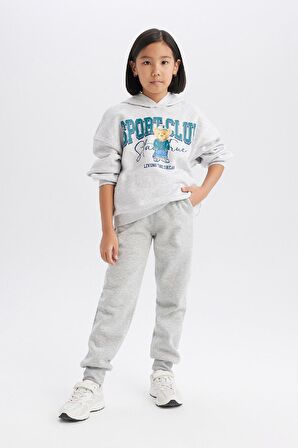 DeFacto Kız Çocuk Oversize Geniş Kalıp Kapüşonlu Baskılı Sweatshirt D4382A824WNGR379