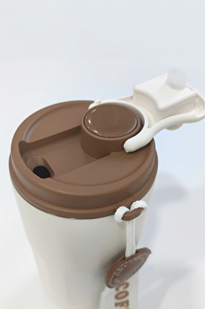 316 L Çelik Sarı 420 ml Kahve El Termos Mug cin486sr