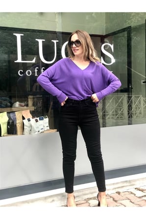 Siyah Renk Likralı Mom Jean