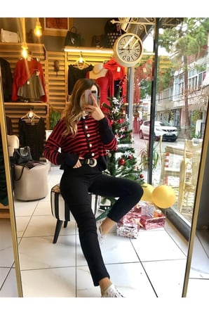 Siyah Renk Likralı Mom Jean