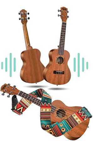 Midex CT-24MC Set Maun Concert Ukulele (Softcase Tuner Capo Metod Nota Sticker Askı Pena)