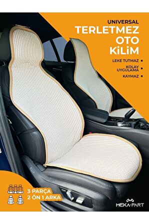 Meka Part Oto Koltuk Koruyucu Kılıf 3 Parça Universal Bej 2+1 %100 Pamuk