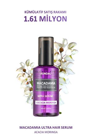 Parlaklık Sunan Besleyici Saç Serumu Kundal Macadamia Ultra Hair Serum 100ml (Acacia Moringa)