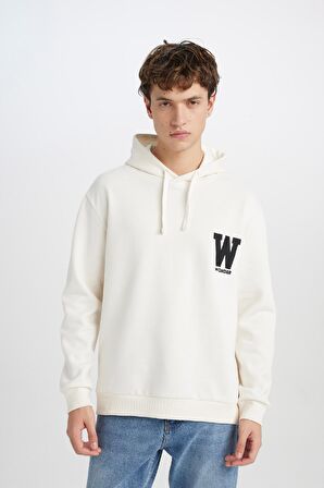 Relax Fit Kapüşonlu Kalın Kumaş Sweatshirt