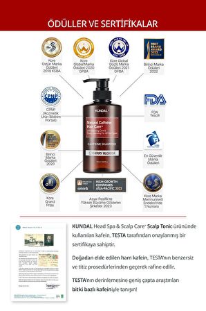 Kafein İçerikli Dökülme Karşıtı Şampuan Kundal Caffeine Shampoo 500ml (Cherry Blossom)