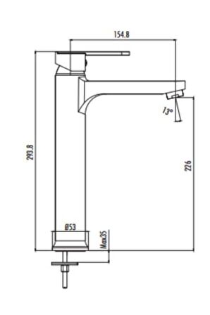 Creavit  VG6640 Vega Uzun Lavabo Armatürü