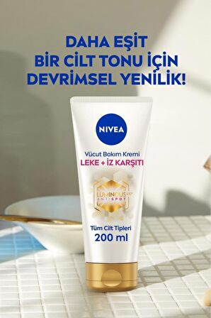 Nivea Luminous630 Leke Ve İz Karşıtı Vücut Bakım Kremi 200ml, Çatlak Ve Güneş Lekesi, 48 Saat Nemlendirici