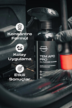 Tem Apc Pro Araç İçi Çok Amaçlı Temizleyici-500 Gr-Koltuk,Döşeme,Plastik Temizleme, Detailing