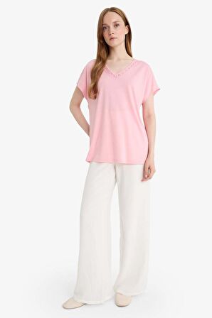 DeFacto V Yaka Kısa Kollu Tişört F2766AX25SMPN149