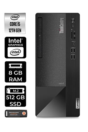 LENOVO ThinkCentre Neo 50T i5 12400 8GB RAM 512GB SSD W11HOME 11SE00MJTX MASAÜSTÜ PC & PER4 BELLEK