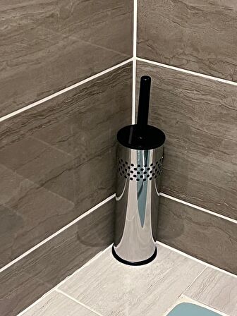 Krom Micro Delikli Klozet Fırçası 