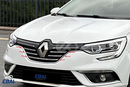 Renault Megane 4 SEDAN Krom Ön Panjur 5 Prç  2016 Üzeri Paslanmaz Çelik