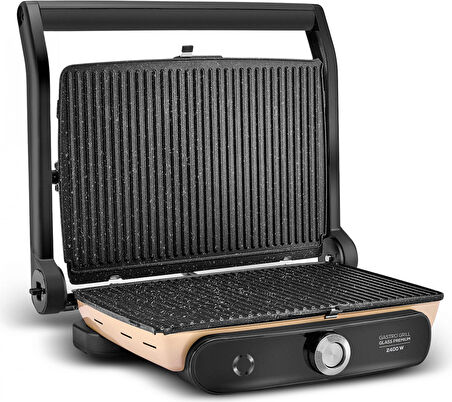 Karaca Gastro Grill Glass Premium 2400W Tost Makinesi Mineral Gold