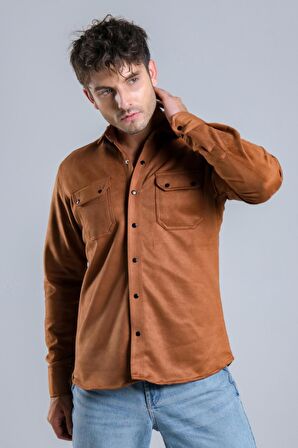 Çift Cep Kapaklı Mevsimlik Süet Gömlek XC U16463