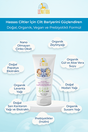 LE NATURA BEBEK PİŞİK ÖNLEYİCİ KREM  PARFÜMSÜZ & KOKUSUZ  ORGANİK & VEGAN SERTİFİKALI & PREBİYOTİKLİ