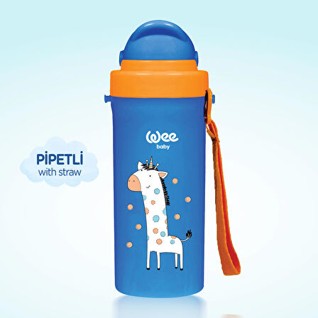 Wee Baby Askılı Pipetli Bardak 300 ml - Mavi