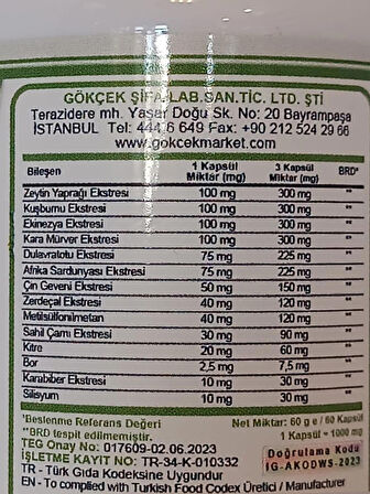 Gökçek Şifa Zeytin L-KVD (Olive L-CVD) Kapsül