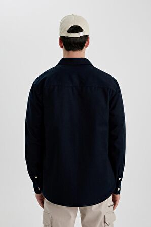 DeFacto Regular Fit Tensel Basic Düz Uzun Kollu Gömlek B3670AX24SPNV239