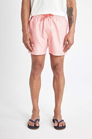 DeFacto Desenli File Astarlı Kısa Boy Deniz Şortu B7442AX24HSOG99