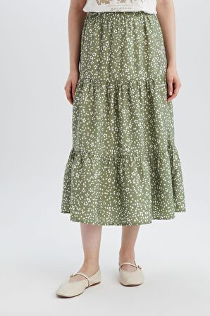 Desenli Aerobin Midi Etek